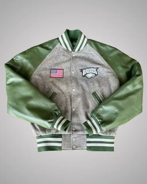 Philadelphia Eagles American Flag Varsity Jacket