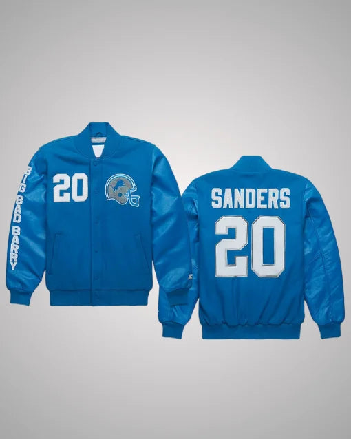 Detroit Lions Barry Sanders 20 Varsity Jacket