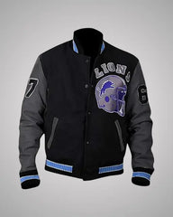 Axel Foley Detroit Lions Black Varsity Jacket