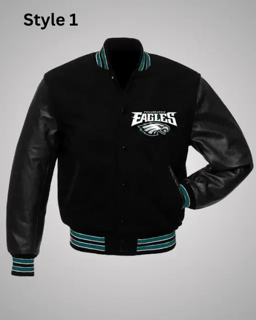 Philadelphia Eagles Black Varsity Jacket