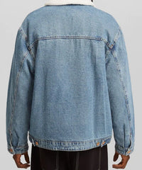 Blue Mens Sherpa Denim Jacket