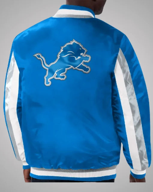 Detroit Lions Blue Satin Stripe Jacket