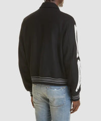 Bones Black Wool Varsity Jacket