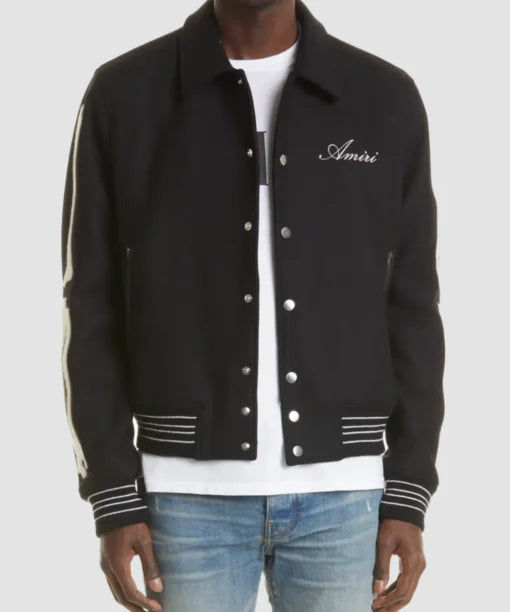 Amiri Bones Wool Varsity Jacket