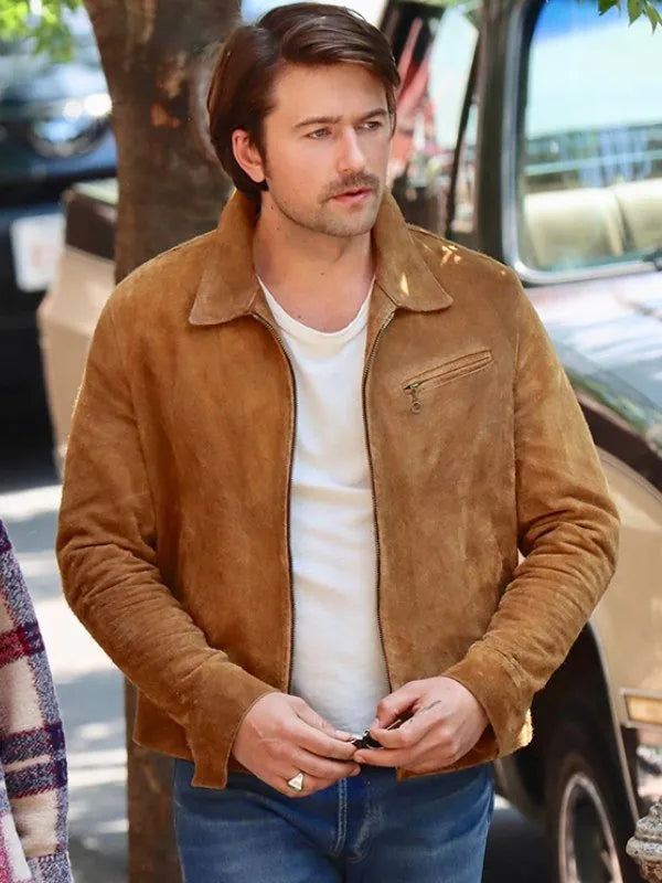 Brandon Sklenar It Ends With Us 2024 Brown Suede Jacket