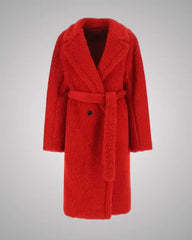 Kansas City Chiefs Brittany Mahomes Red Teddy Coat