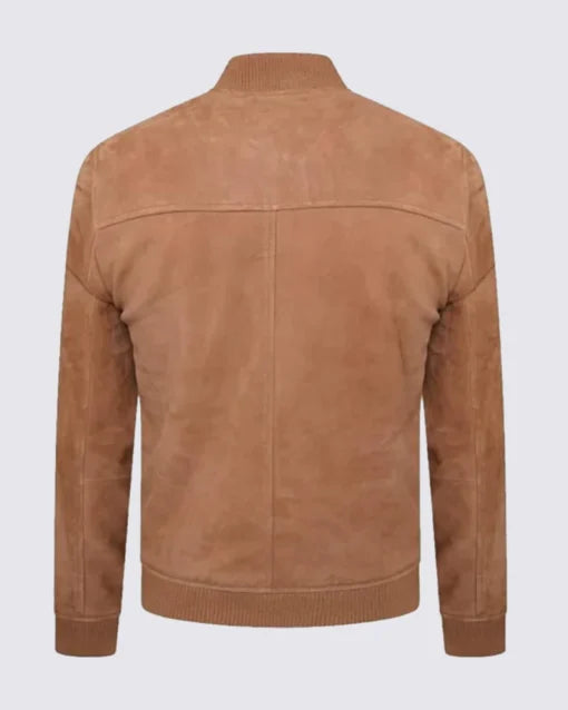 Brown Suede Bomber Jacket for Men