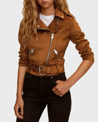 Brown Suede Leather Jacket