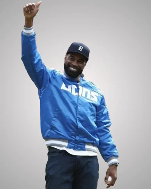 Detroit Lions Calvin Johnson Blue Varsity Jacket