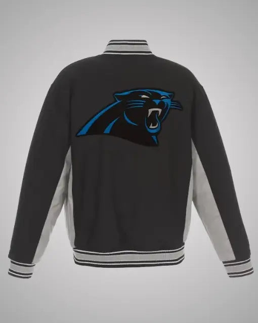 Carolina Panthers Varsity Black and Gray Jacket