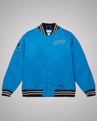 Carolina Panthers Heavyweight Blue Satin Jacket