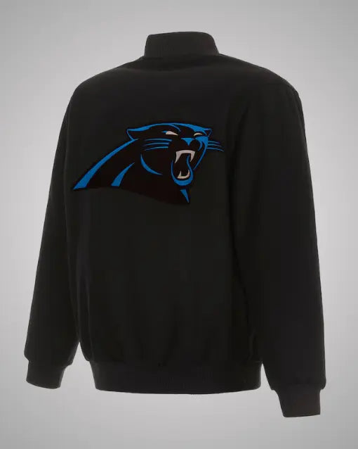 Carolina Panthers Bomber Black Wool Jacket