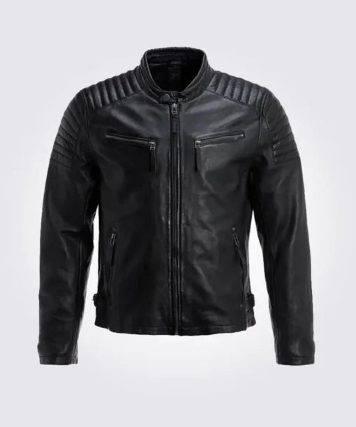 Chester Quilted Black Leather Jacket