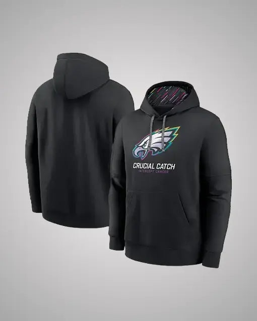 Philadelphia Eagles Crucial Catch Club Pullover Black Hoodie