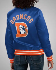 Denver Broncos Full Count Blue Satin Jacket