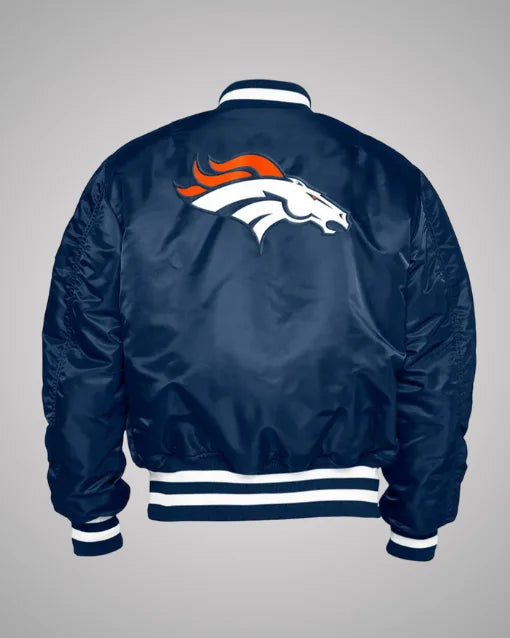 Denver Broncos MA-1 Bomber Navy Blue Jacket