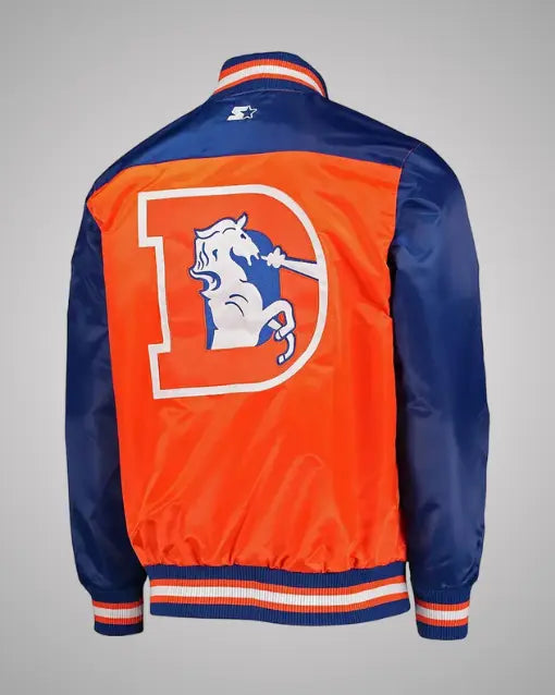 Denver Broncos Orange and Blue Varsity Jacket