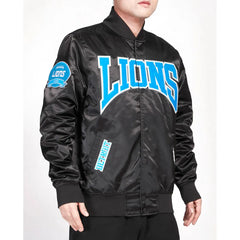 Detroit Lions Crest Emblem Satin Jacket