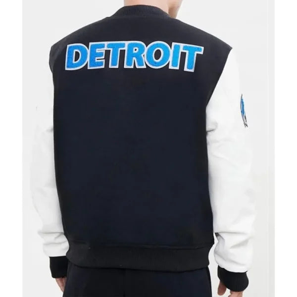 Detroit Lions Varsity Black And White Jacket