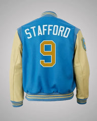 Detroit Lions Matthew Stafford 9 Bomber Varsity Jacket