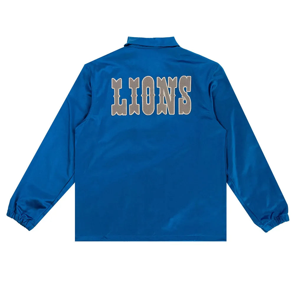 Detroit Lions Royal Satin Windbreaker