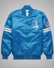 Detroit Lions Bomber Satin Light Blue Jacket