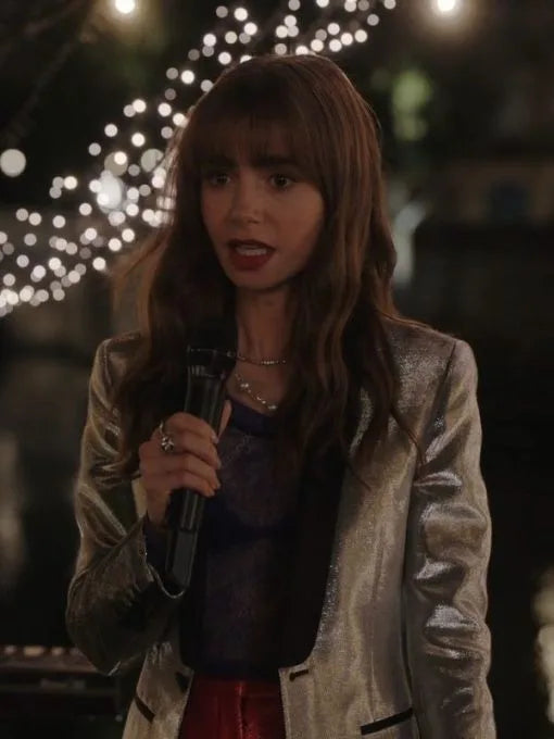 Emily In Paris S03 Lily Collins Silver Blazer