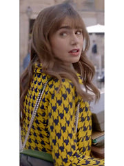 Emily Cooper Yellow Tweed Blazer