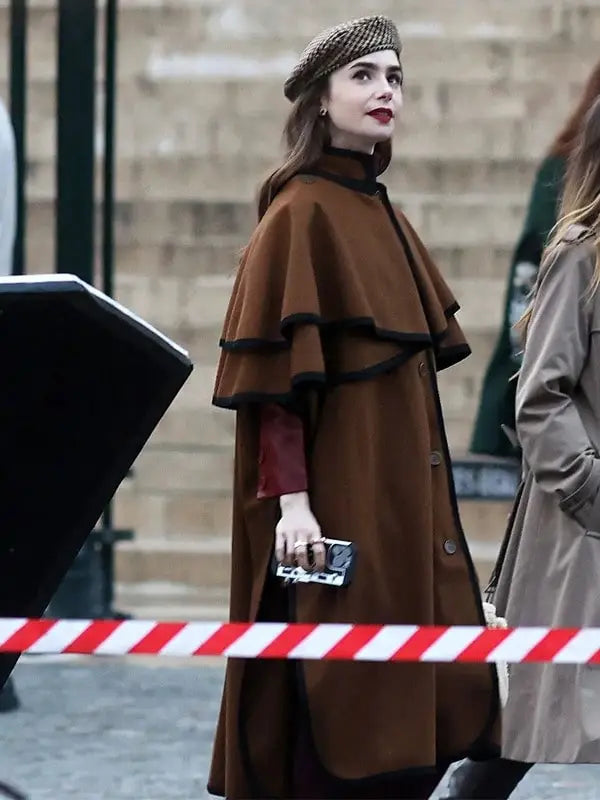 Emily In Paris S04 Lily Collins Cape Coat