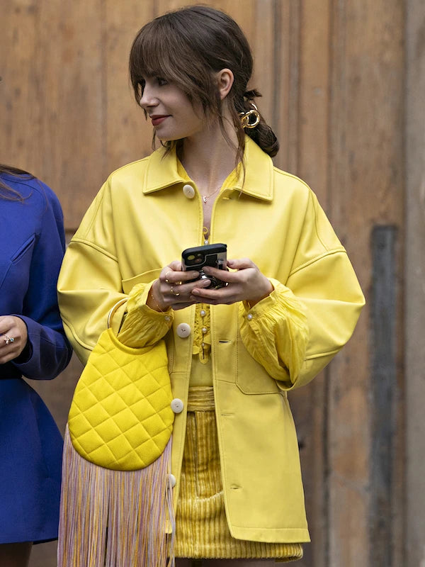 Lily Collins Yellow Jacket