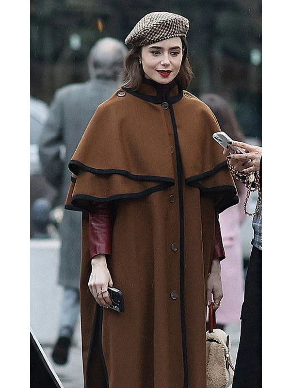 Emily In Paris S04 Lily Collins Cape Coat