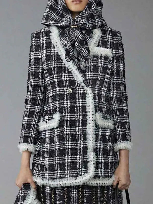 Emily In Paris S04 Lily Collins Plaid Coat