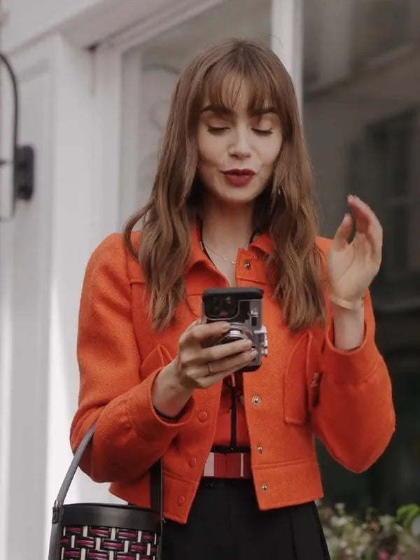 Emily In Paris S03 Emily Cooper Orange Jacket