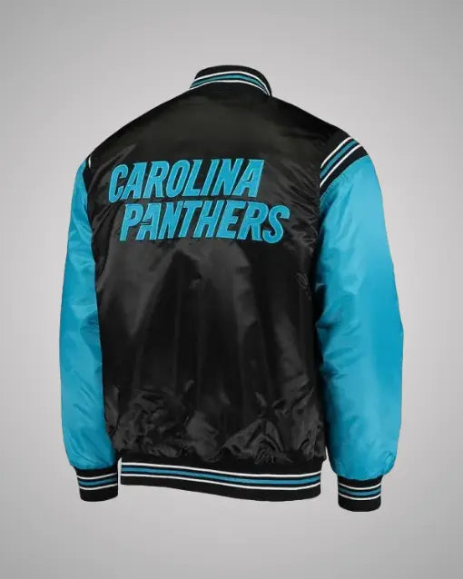 Carolina Panthers Enforcer Black and Blue Satin Jacket