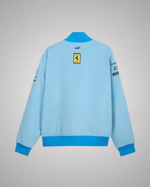 Ferrari Blue Miami Grand Prix Varsity Jacket