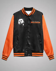 1978 Halloween Black and Orange Varsity Satin Jacket