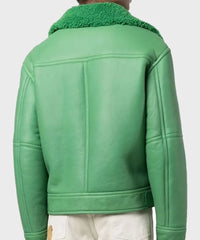 Green Shearling Aviator Jacket