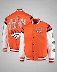 Home Team Orange and White Jacket Denver Broncos