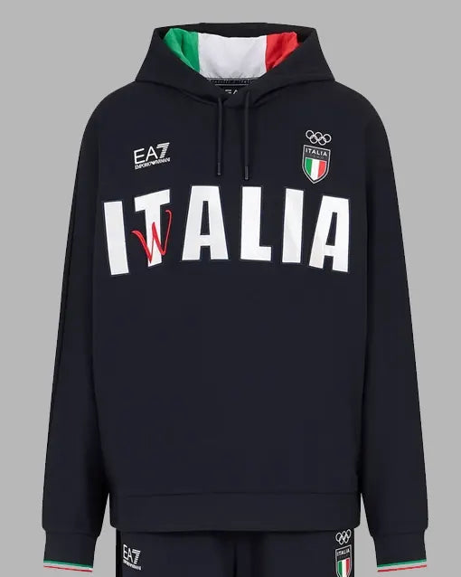 Italia Black Hoodie Paris 2024 Olympics