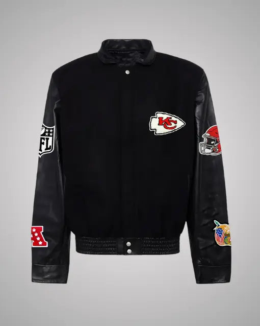 JH Kansas City Chiefs Black Varsity Jacket