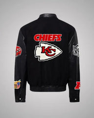 JH Kansas City Chiefs Varsity Black Jacket