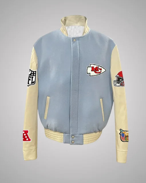 JH Kansas City Chiefs Baby Blue Varsity Jacket