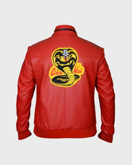 Johnny Lawrence Cobra Kai Red Leather Jacket