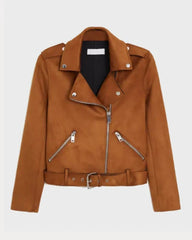 Womens Brown Suede Leather Jacket