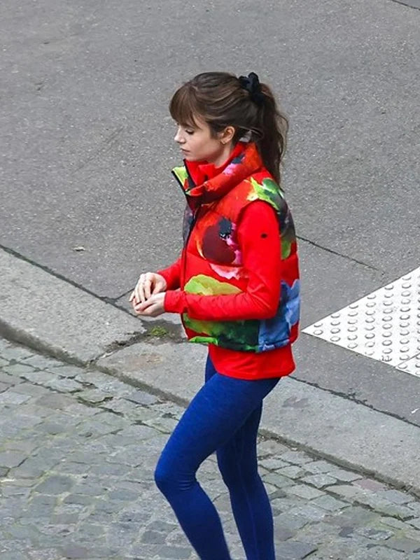 Lily Collins Emily In Paris S04 Red Vest