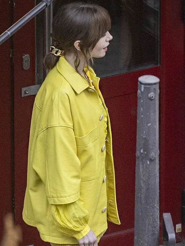 Lily Collins Emily In Paris Yellow Jacket