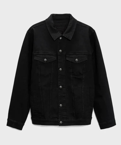 Mens Premium Black Denim Jacket