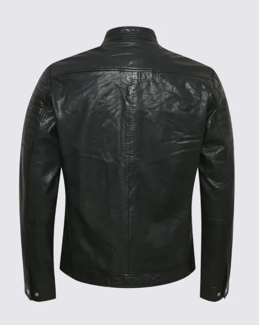 Mens Black Biker Leather Jacket