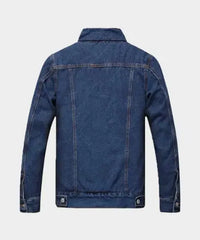 Dark Blue Sherpa Denim Jacket for Men