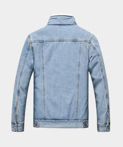 Sky Blue Sherpa Denim Jacket